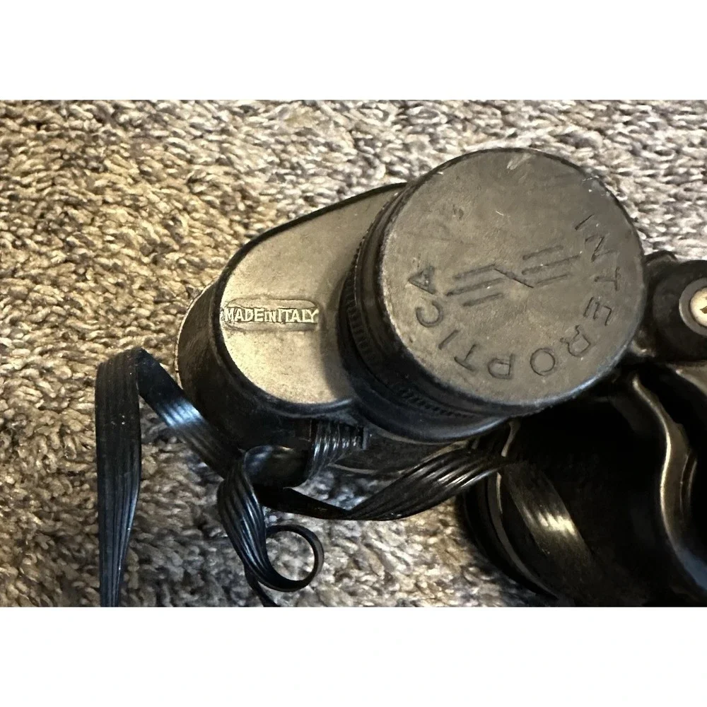 INTEROPTICA Binoculars VTG Outdoor Zoom Lens w/case Made in Italy